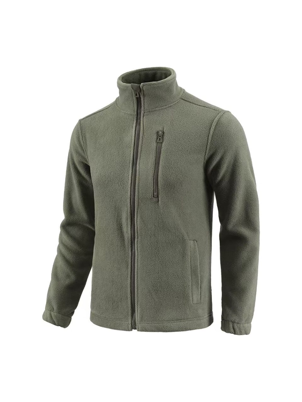 Thick warm fleece sweater with zipper pocket
